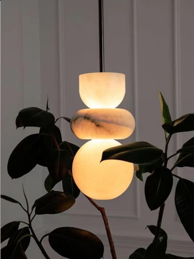 marble Chandelier LED Interior Decorative Art Chandelier marble single head small pendant light