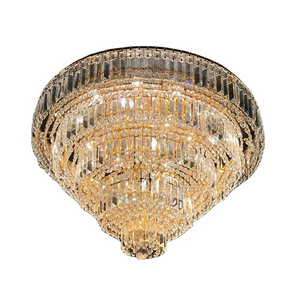 New Design Living room fancy crystal round gold lamparas de, room big luxury ceiling light