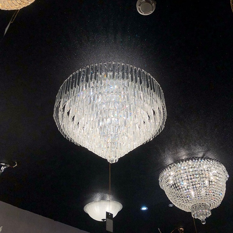 New Design Living room fancy crystal round gold lamparas de, room big luxury ceiling light