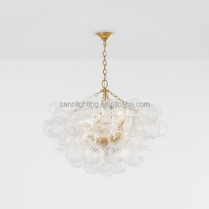 Nordic modern hand-blown glass chandelier for hotel home restaurant decoration vintage brass glass ceiling light chandelier