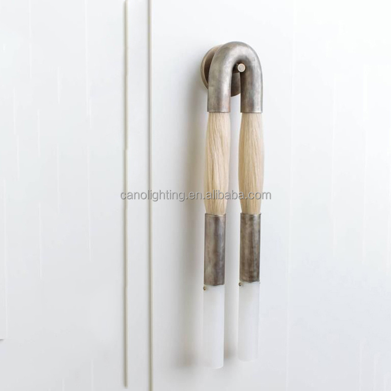 Post-modern horsehair wall sconce designer simple hotel bedroom bedside corridor background wall light