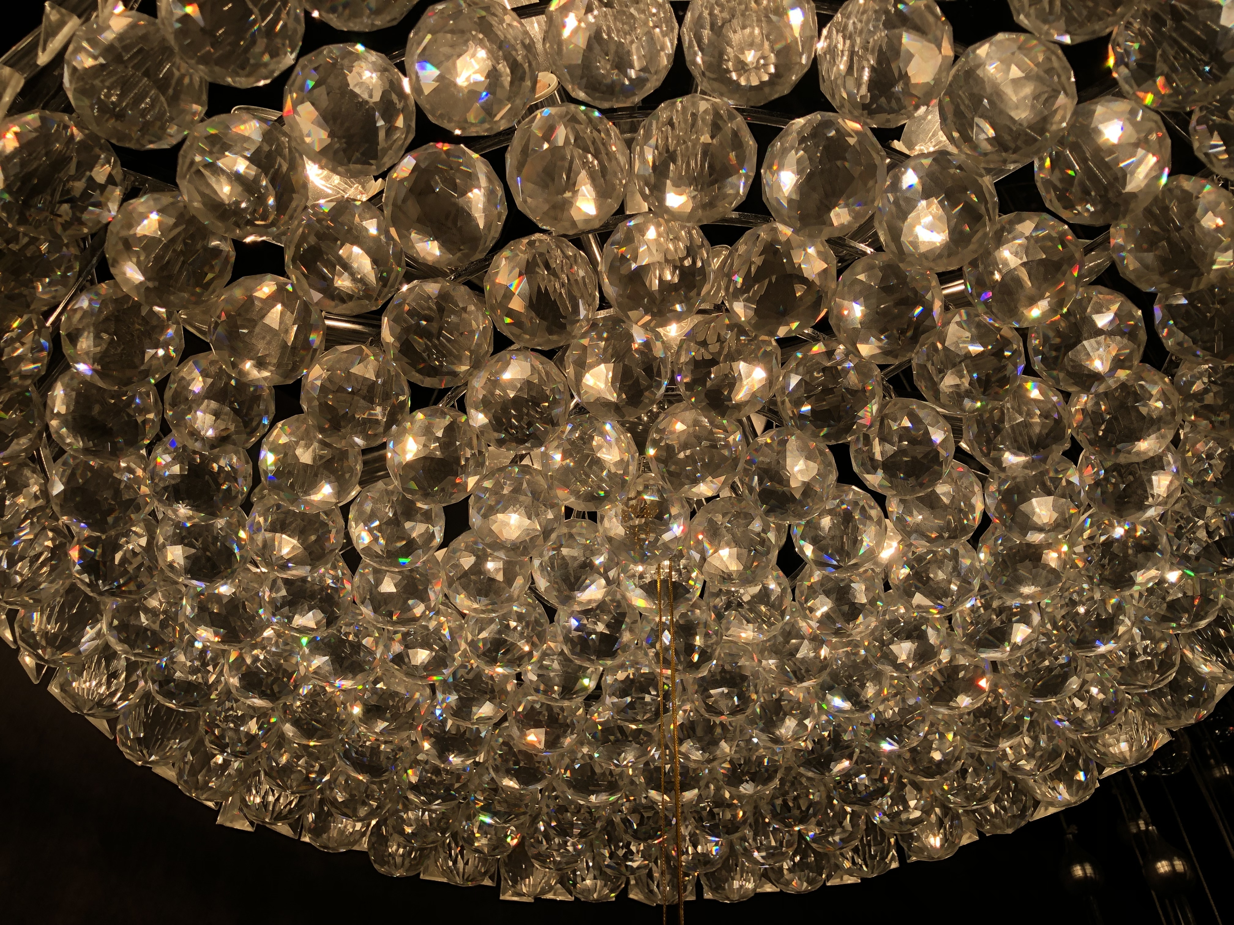 wholesale China LED round ceiling chandelier k9 crystal ball light modern low ceiling mounted wedding lamp