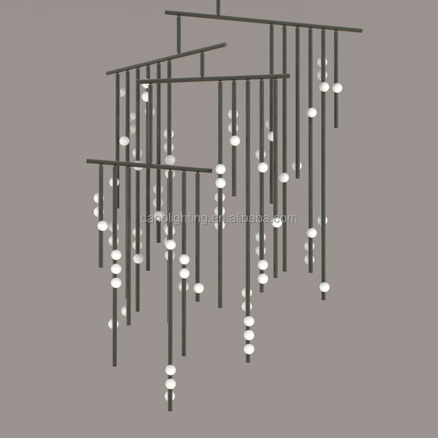 Multi Tiered Big Bright Light Fixture Modern Big Luxury High Ceiling Chandelier for Living Room Duplex Staircase Entryway