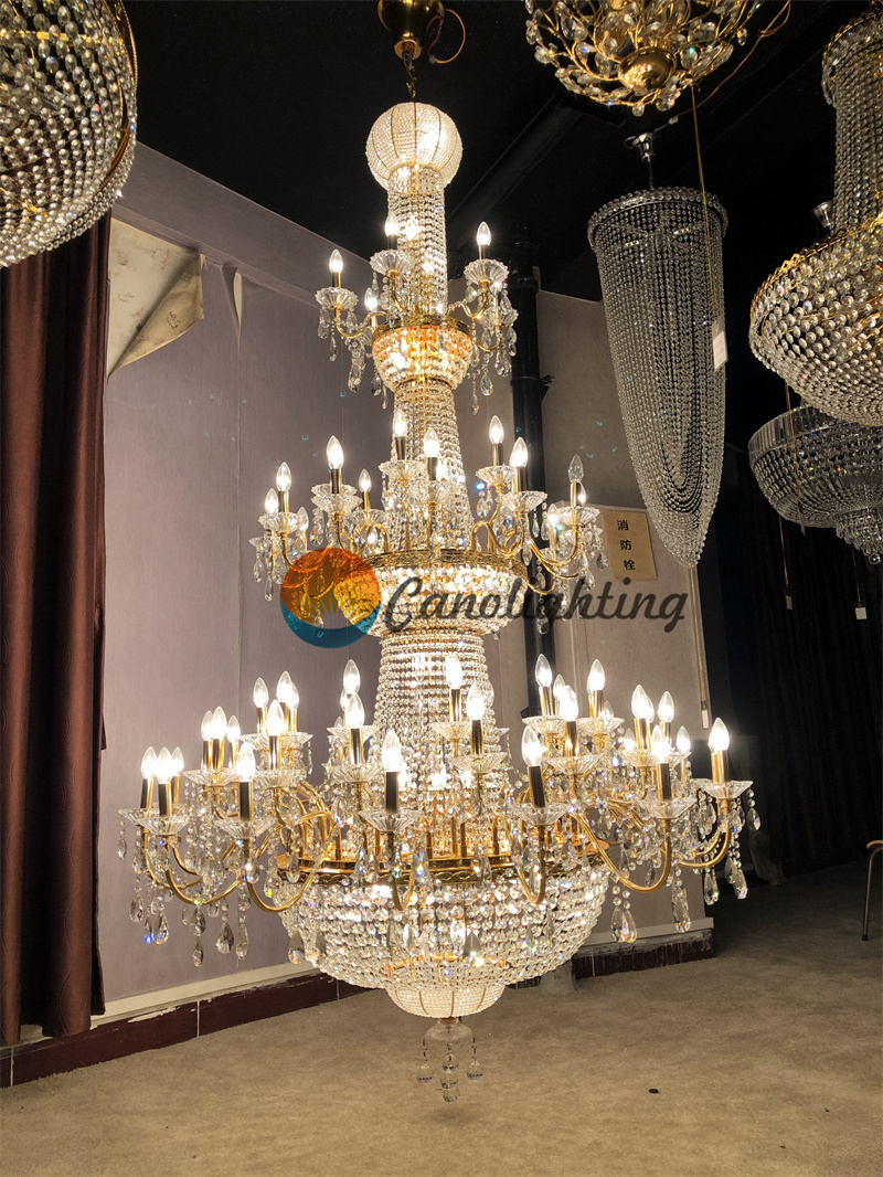 huge Luxury crystal chandeliers decoration modern lighting fixtures for big hall