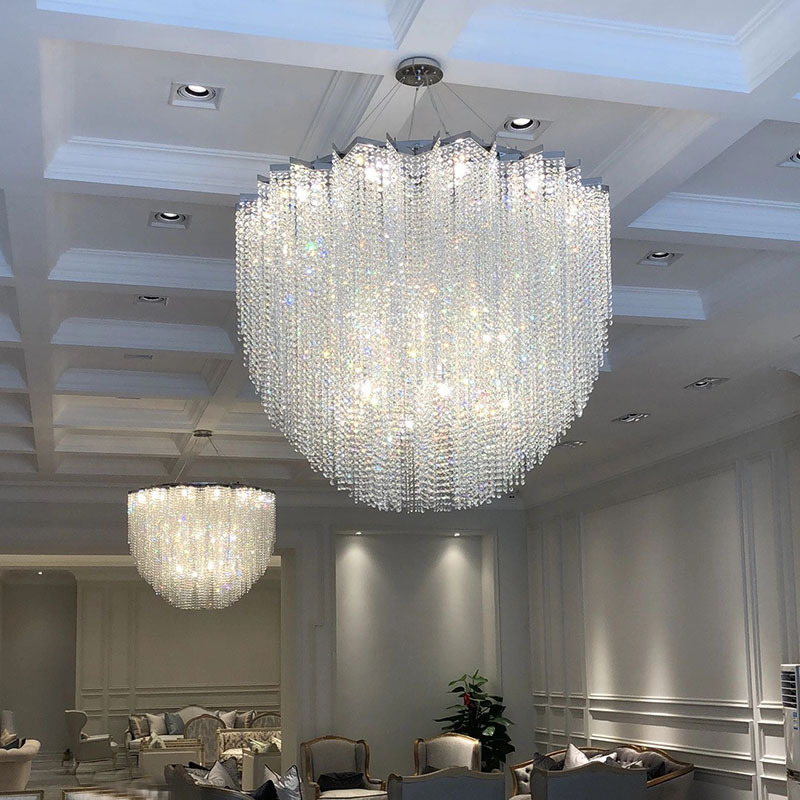 Luxury Modern hotel project flower big crystal chandelier lighting ceiling light for banquet hall