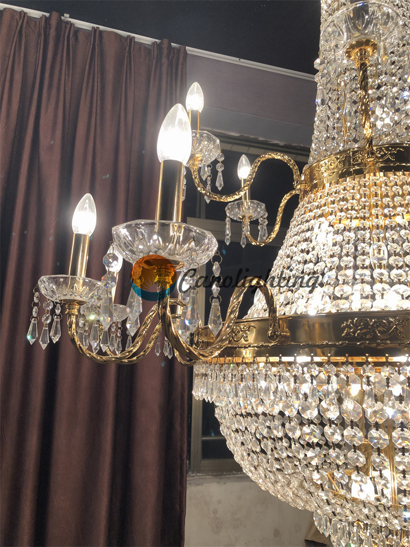 huge Luxury crystal chandeliers decoration modern lighting fixtures for big hall