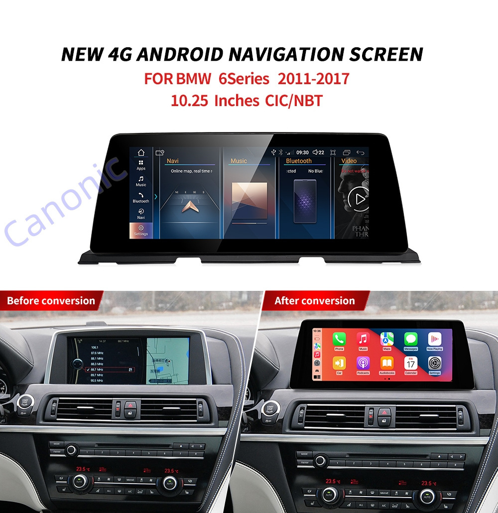 Android 13 For BMW 6 F06 F12 F13 M6 S63 CIC NBT 640i 650i Car Stereo Audio Navigation GPS Navi Radio CarPlay