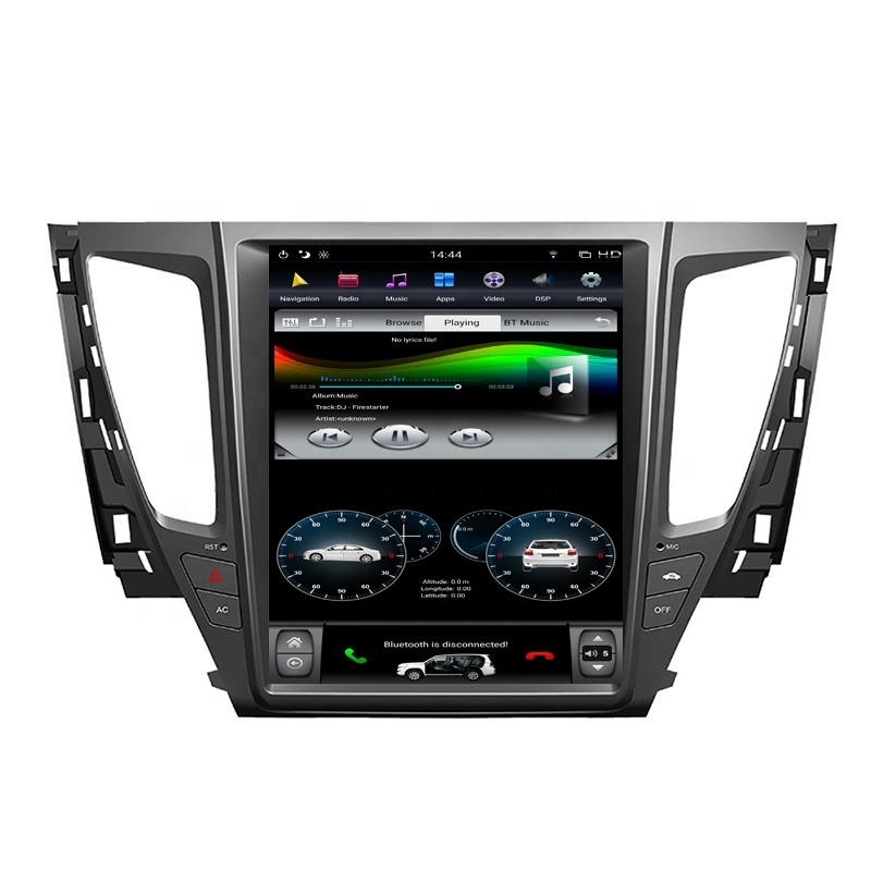 12.1'' Car Media Player Android 9.0 Tesla Style PX6 Car Radio Stereo Audio For Mitsubishi Pajero L200 Sport 2016-2018