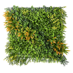 UV Protective Indoor Outdoor plastic fake grass peony fence green leaf artificial grass plant wall green wall panel