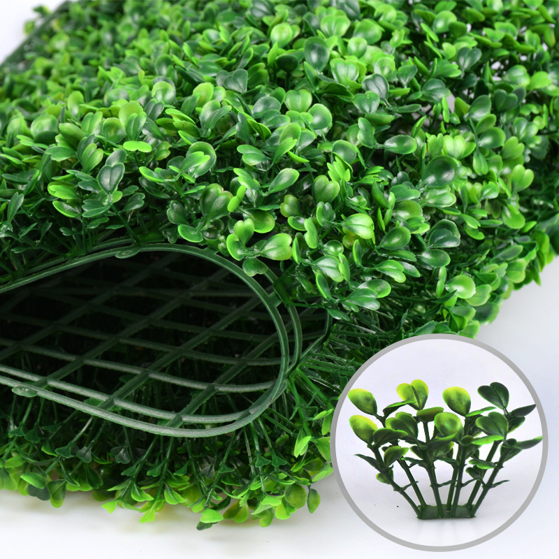 Indoor Outdoor Green wall system hedge fence green leaf artificial grass green wall panel artificial green wall