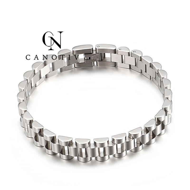 Men Fashion Luxury Brand  Stainless Steel Jewelry Bracelet Link Chain Heavy Gold Titanium Steel Bracelets