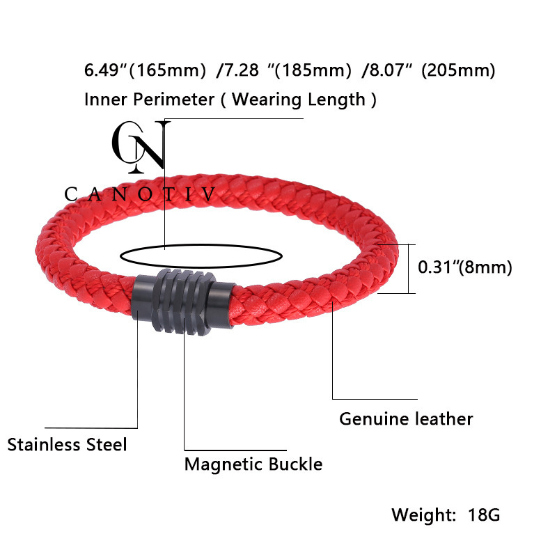 Handmade Rope Braided Real Fashion Leather Men Bracelets Accessory For Stainless Steel Black Clasps