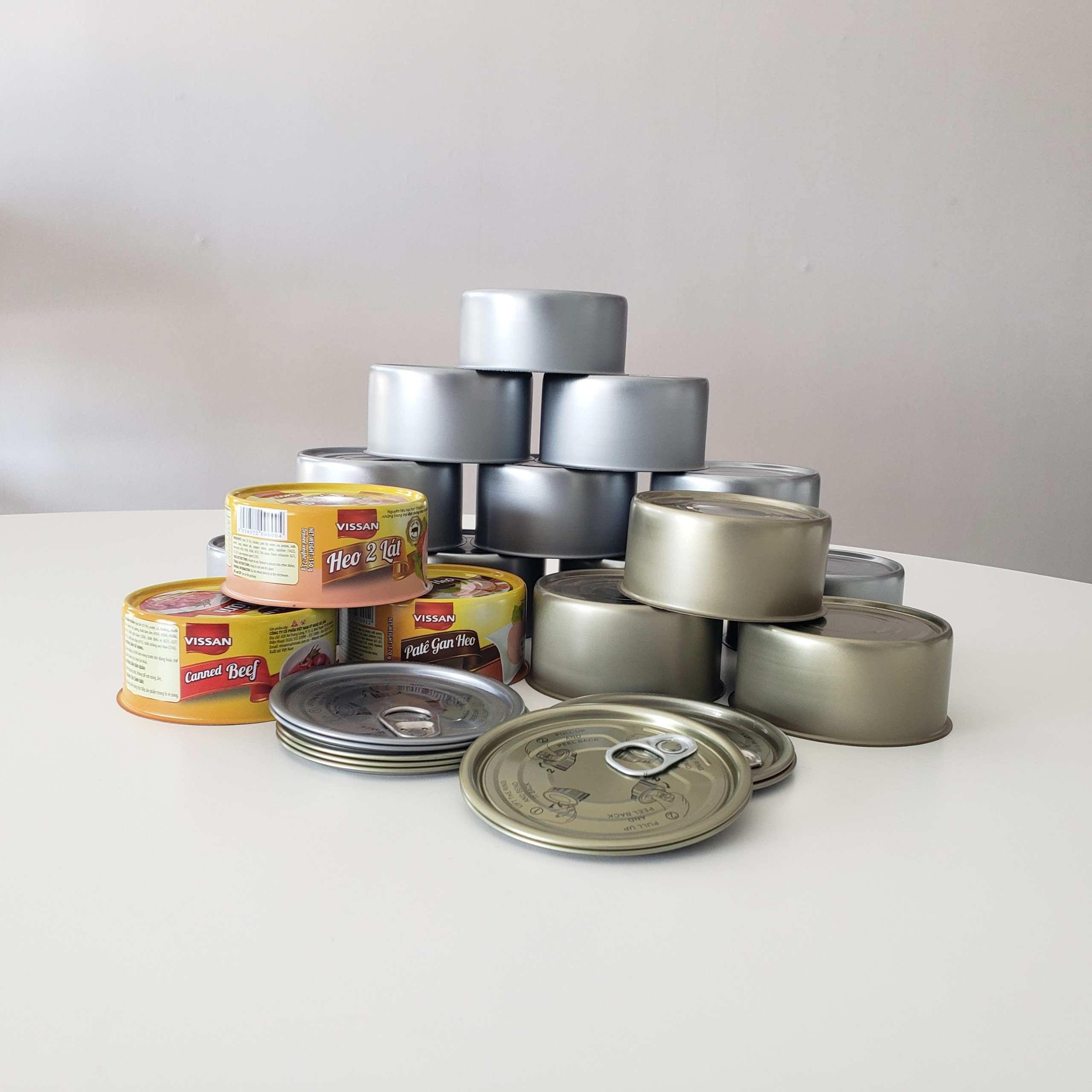 185g Metal Ring Pull Tinplate Can Empty Tuna Fish Tin Cans 834# Food Canned  With 4 To 6 Colors