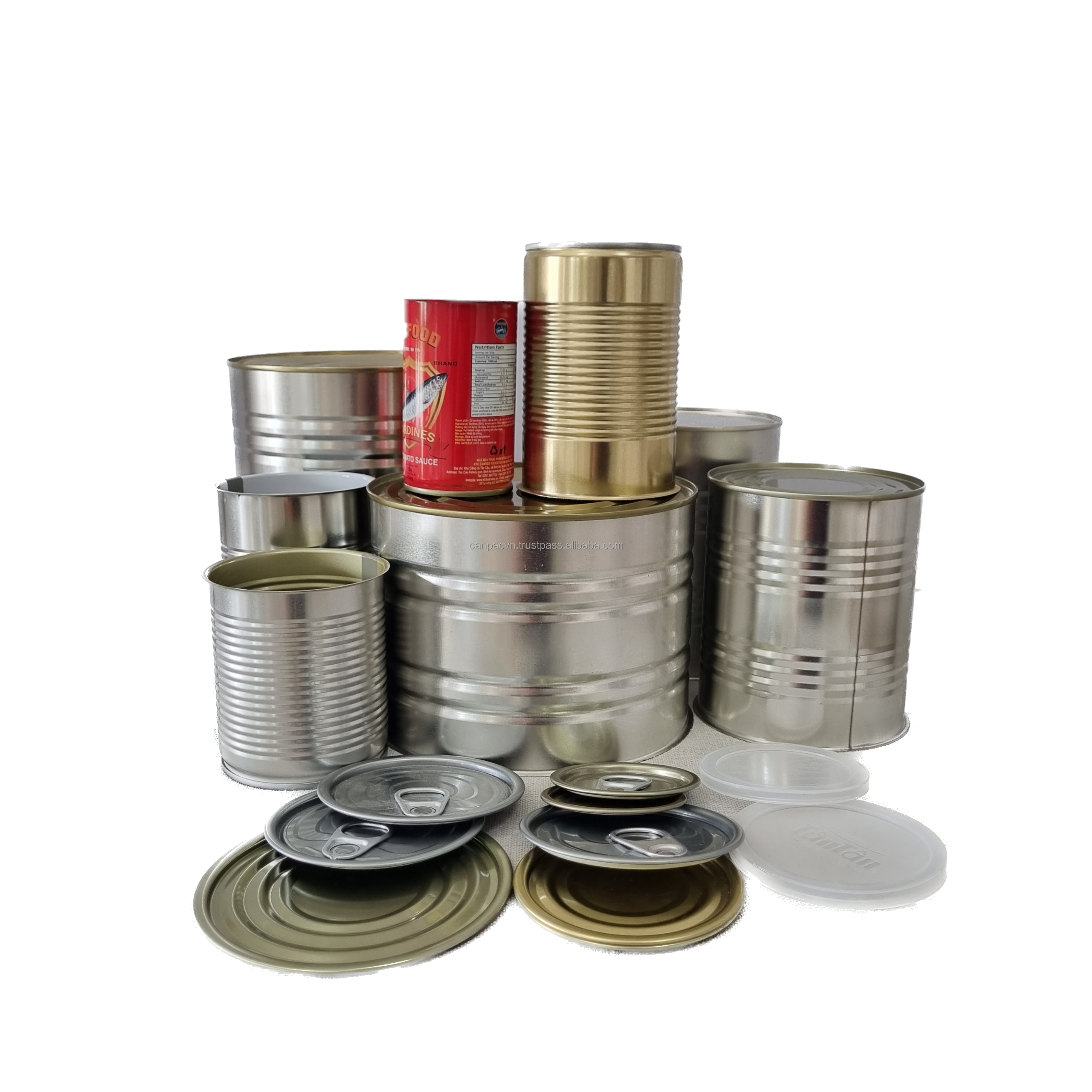 Food Grade Empty Three Piece Tuna Maldives Sardine Fish Tin Can For Food Canning Fish in Oil With EOE Lids Made in Vietnam