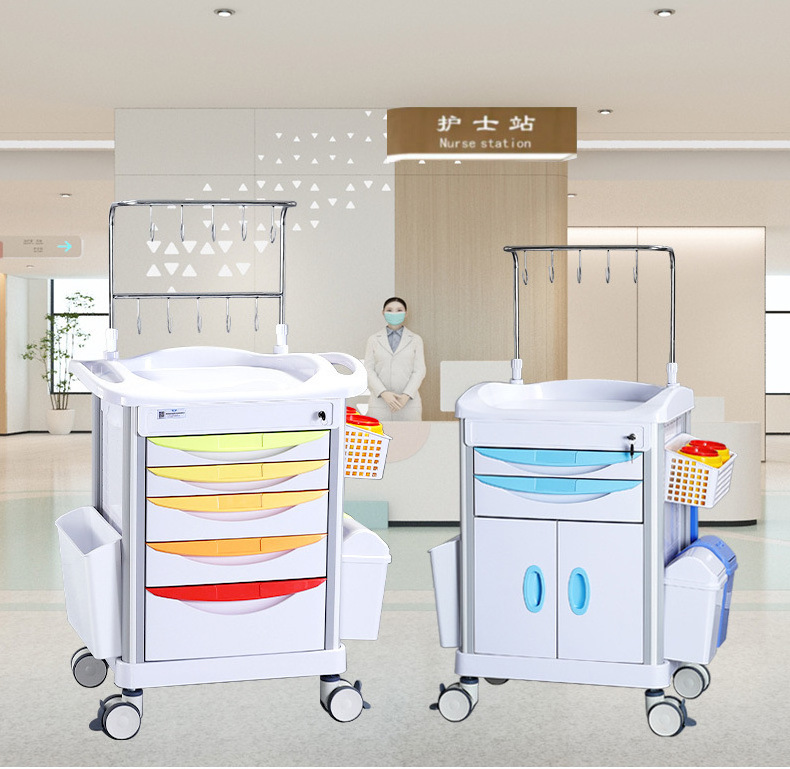 Factory wholesale High Quality Hospital Trolley Custom Stainless Steel Pillar Auxiliary Table Surgical Instrument Infusion Cart