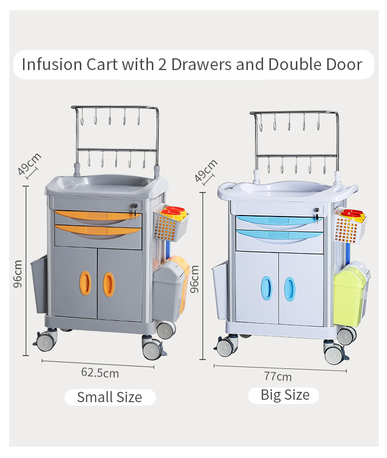 Factory wholesale High Quality Hospital Trolley Custom Stainless Steel Pillar Auxiliary Table Surgical Instrument Infusion Cart