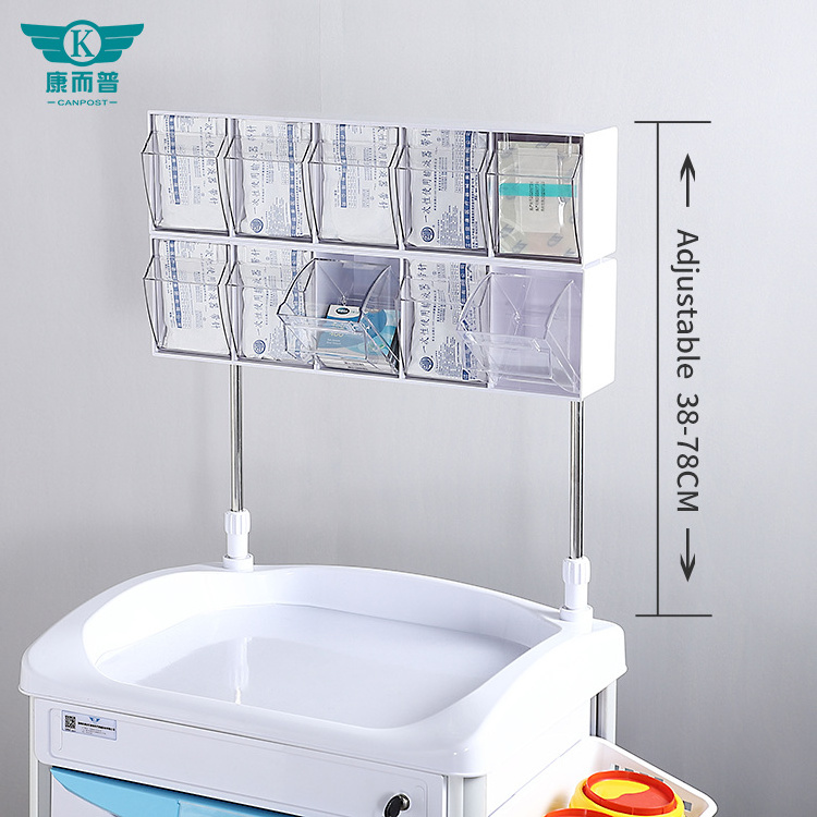 Hospital Used Furniture Supplies Equipment 5 Drawers ABS  Anesthesia  Cart Medical Rolling Carts