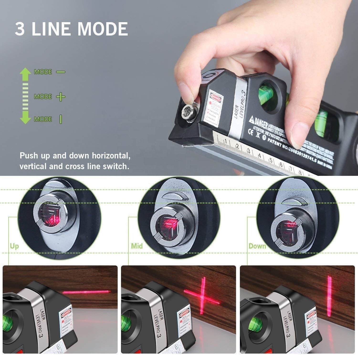 Canpro 5 in 1 mini Infrared Laser Level Cross Line right angle 5M Measurement Multipurpose Hand Tool Measure Level Laser