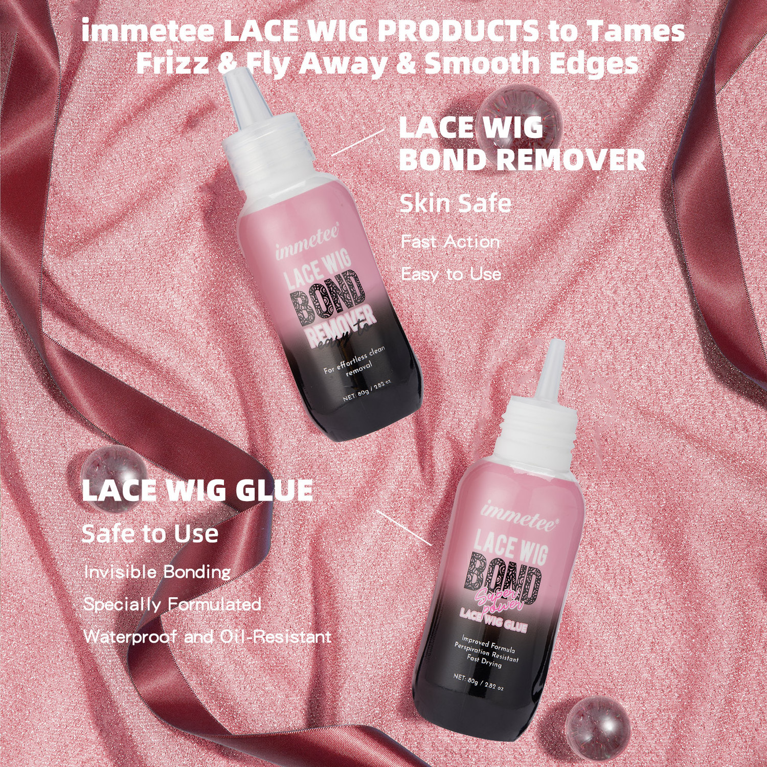 IMMETEE Wig Glue Private Label Wig Adhesive Waterproof Strong Hold Private Label Invisible Lace Glue