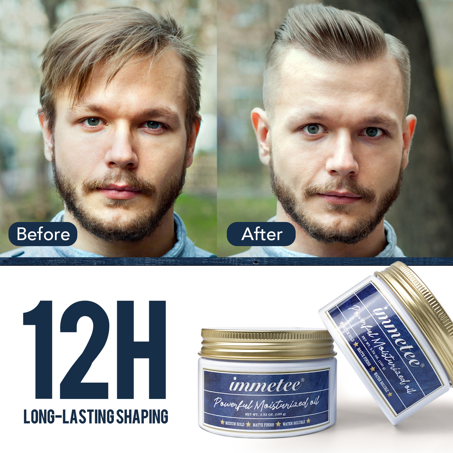 Low MOQ Hair Waxing Gel Private Label Alcohol Free Lasting Styling Fashion Hair Wax Pomade for men