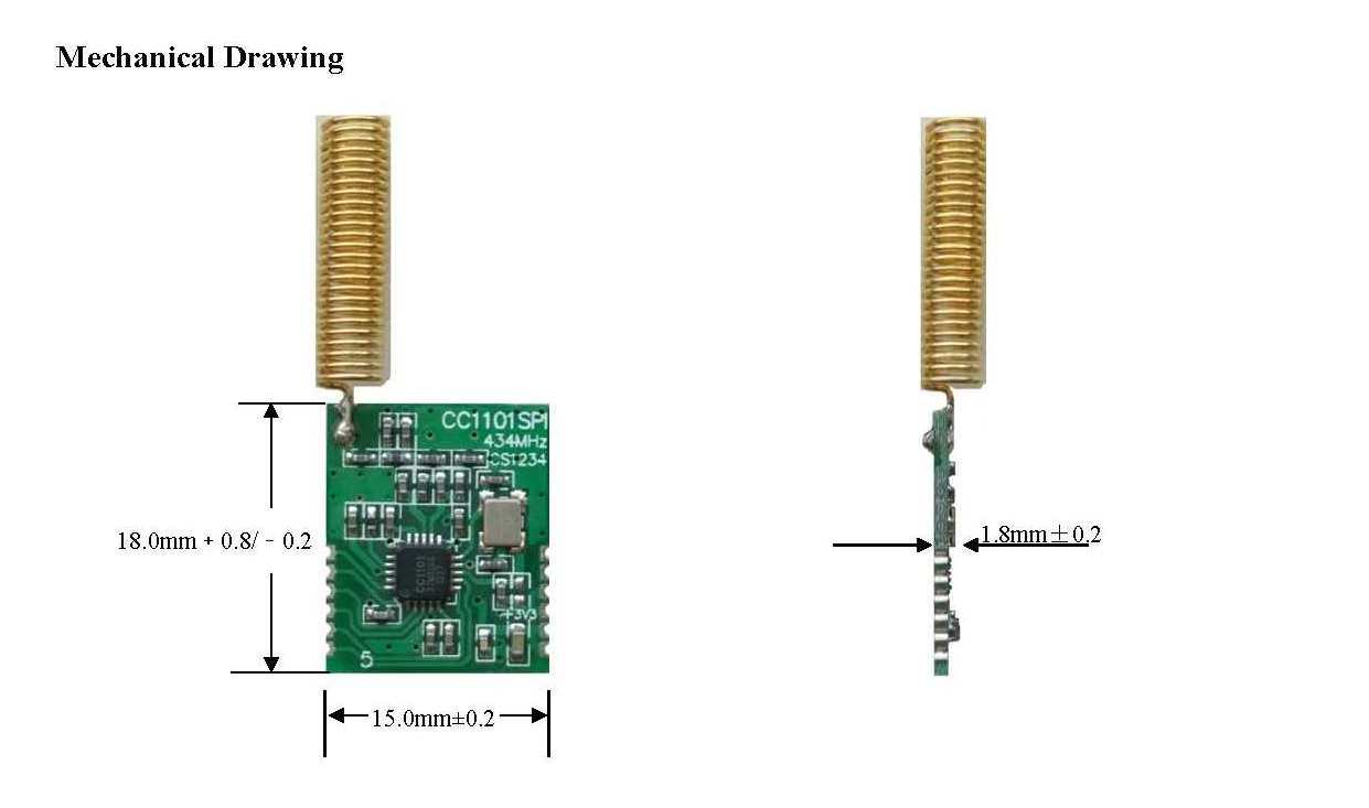 Low Cost  CC1101SPI  Ti-CC1101 frequency bands 434MHz/470MHz/868MHz/915Mh IoT Solution Low-Power Consumption Sub-G Module