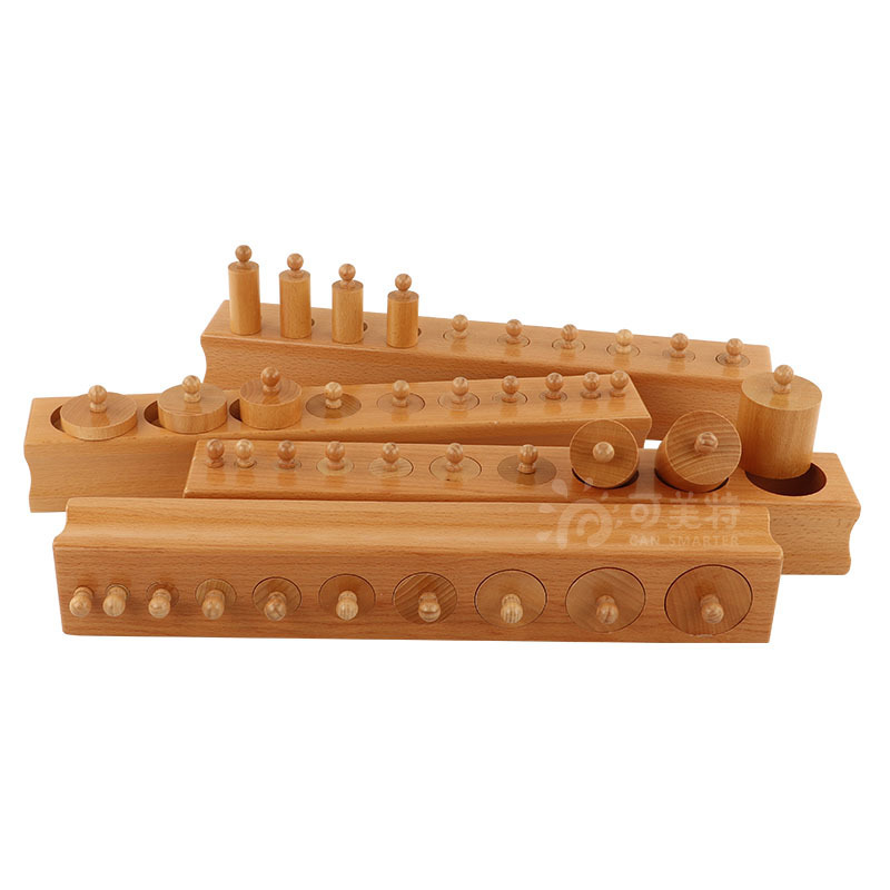 SE001B Cylinder Blocks Beechwood wooden educational    montessori  sensorial  material  toys