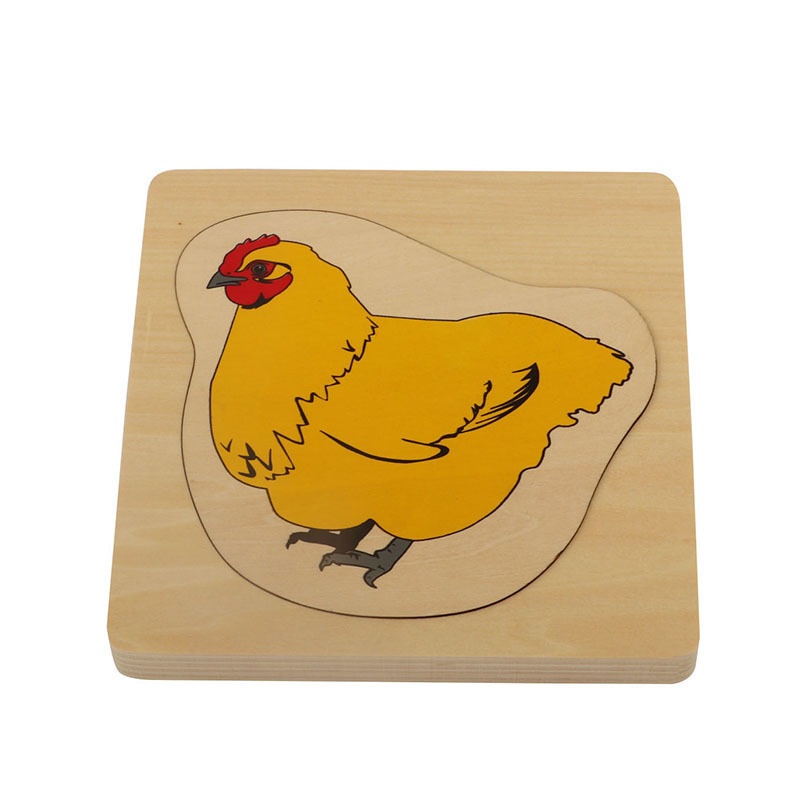 BO060 Wooden educational montessori material   toys of  Development of Chicken Montessori Puzzle