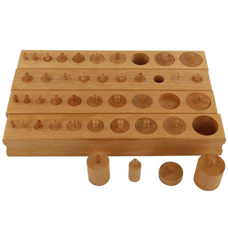 SE001B Cylinder Blocks Beechwood wooden educational    montessori  sensorial  material  toys