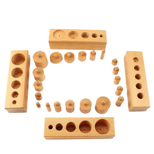 LT061 Toddler Cylinder Blocks 5 steps  educational wooden montessori material  toys for kids