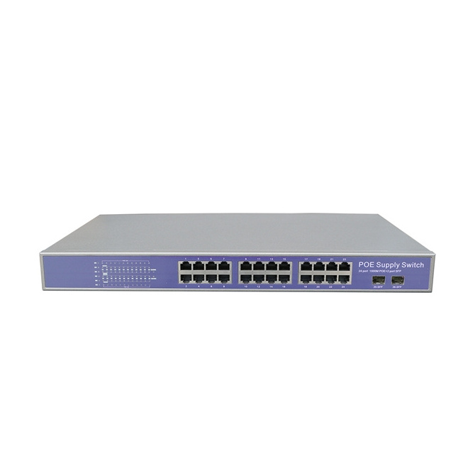 24 port poe switch for hikvision dahua cctv poe ip camera