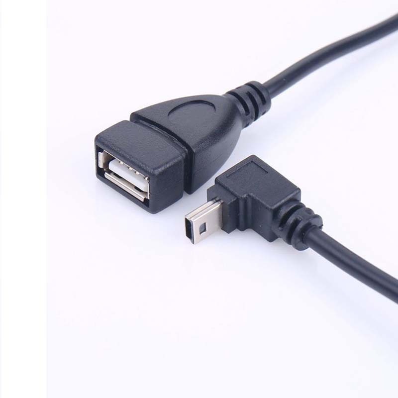 Cantell 90 degree usb cable USB 2.0 female to mini USB 5Pin male adapter OTG  cable