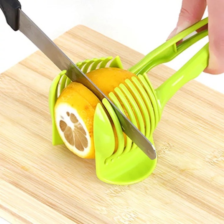 Amason ebay Perfect Tomato Slicer Egg Tart Holder Kitchen Tools Green Fruit Vegetable Cutter Potato Onion Slicer