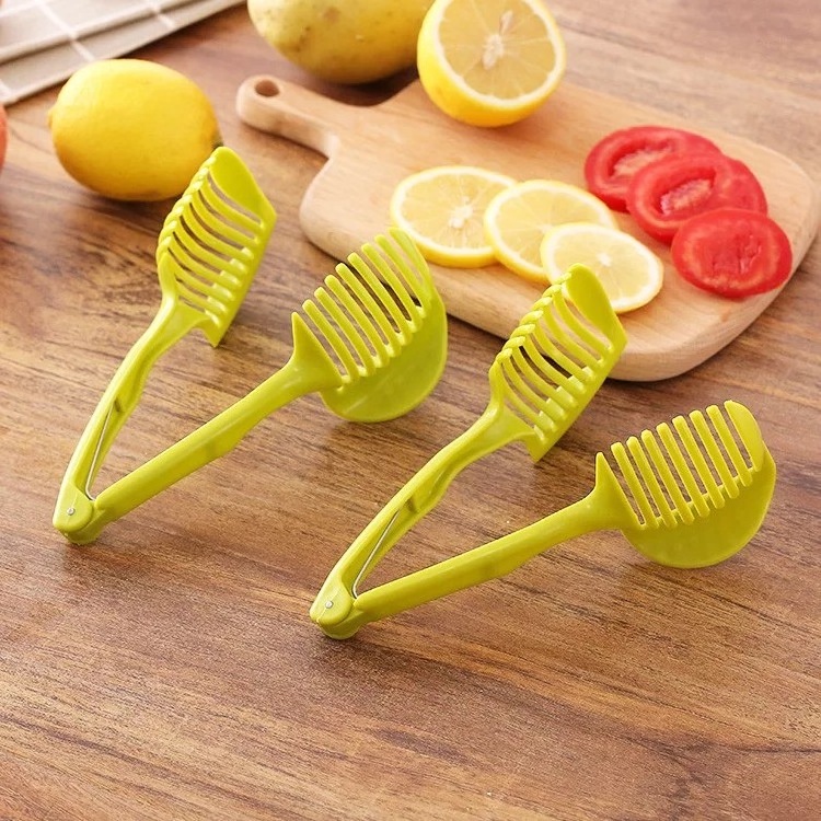 Amason ebay Perfect Tomato Slicer Egg Tart Holder Kitchen Tools Green Fruit Vegetable Cutter Potato Onion Slicer