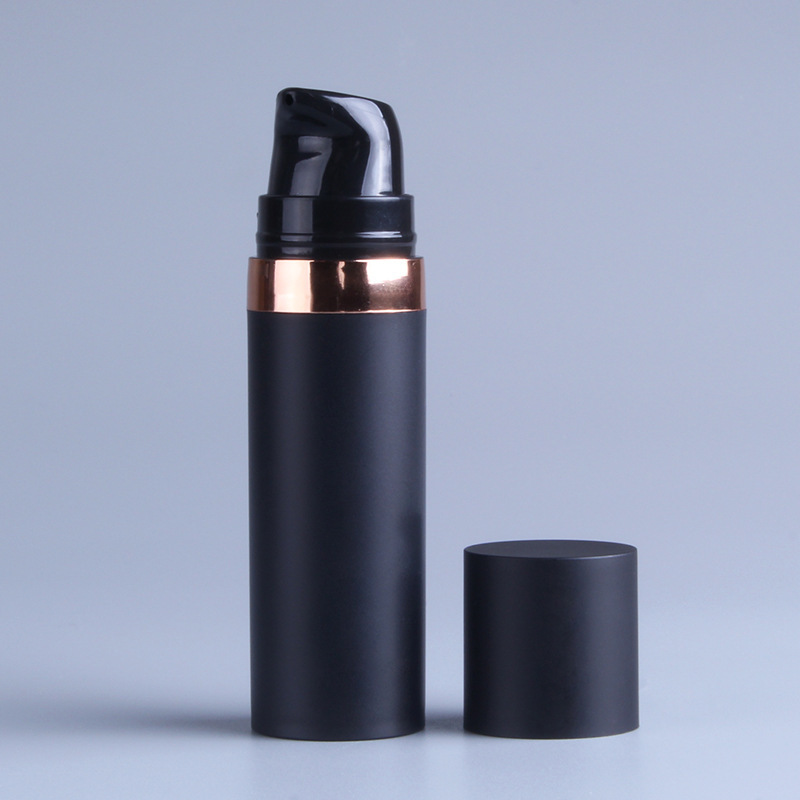 10ml 15ml Plastic Lotion Spray Bottle Matte Black Vacuum Bottle Airless Pump Container Packaging for Face cosmetics