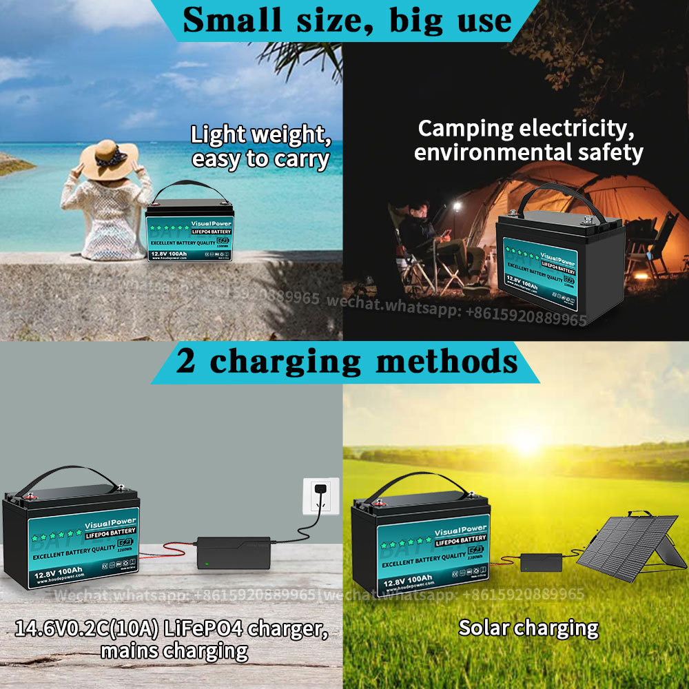 12.8V 100Ah Mini LiFePO4 Lithium Auto Battery