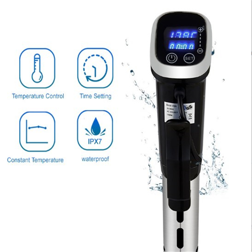 Vacuum Sous Vide Food Cooker 1200W Powerful Immersion Circulator - LCD Digital Timer Display Stainless Steel