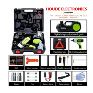 155-450 155-530 mm 3 in 1 5T Digital Car jack with wrench 3T Dual-function Floor jack roadside car repair tool kit With Inflator