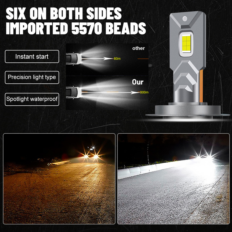 9005 H4 H7 9006 LED Headlights 6000K 220W LED H1 H8 Car Headlight Bulbs 9005 HB3 Fog Lights 5570 Super Bright Auto Lamps