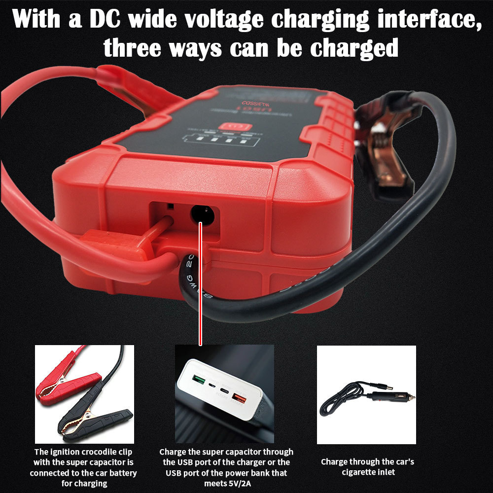 6000a Peak 24000mah 12v Car Battery Jump Starter And Tire Inflator Car Jump Starter Power Bank With Air Compressor