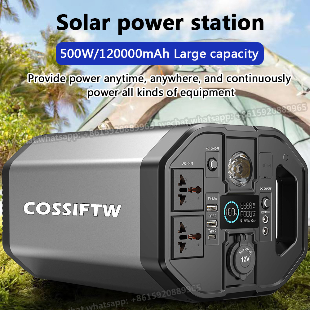 500W Portable Power Station Solar Generator 630Wh Backup Battery Pack for Home Use