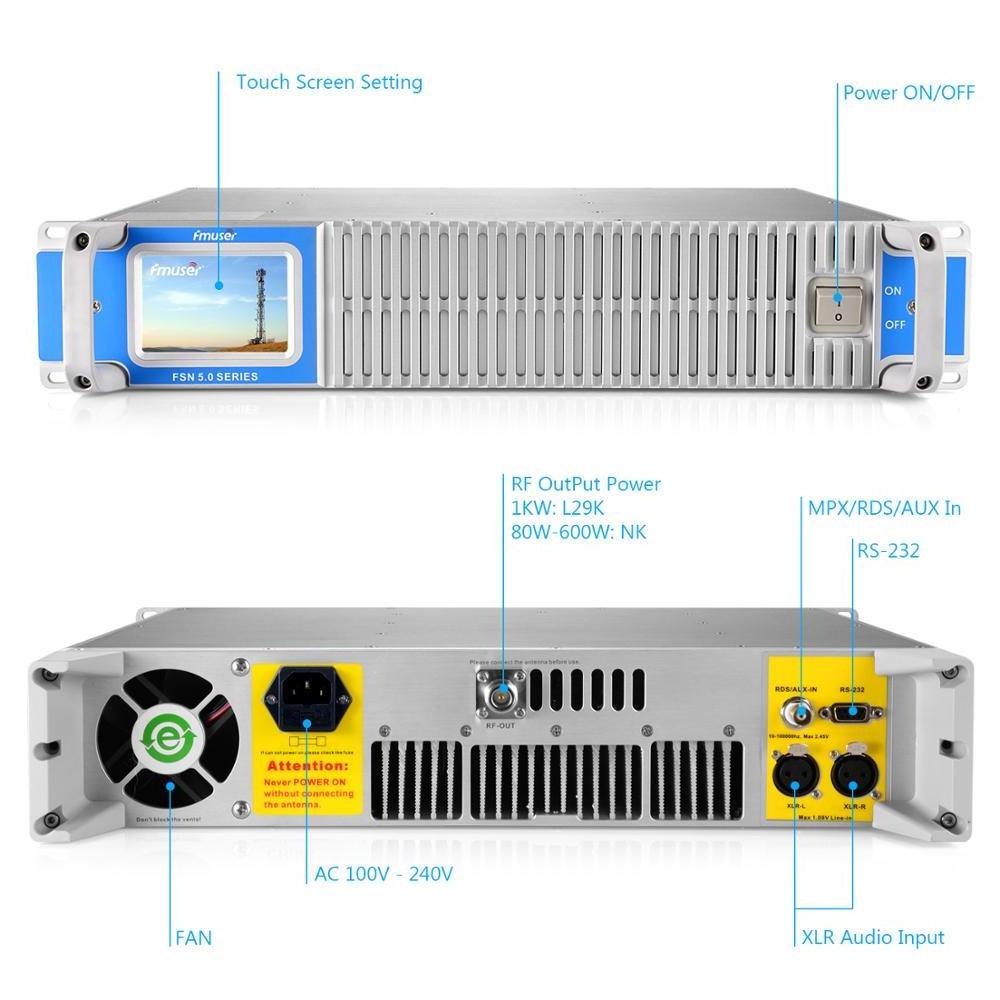 FMUSER 1000W 1000Watt 1KW FM  Broadcast Transmitter Long Range  For Radio Stations for Church, Community