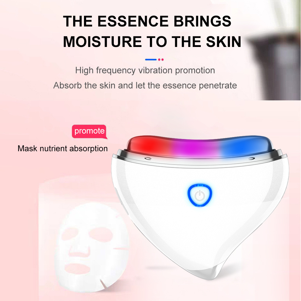 Mini Electric Gua Sha EMS Microcurrent Heating Vibration LED Light Therapy Face And Neck Lifting Massager