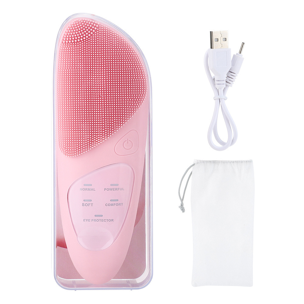 Mini Electric Silicone Face Cleansing Brush Spa Ultrasonic Exfoliators Rechargeable Massager Automatic Face Mask Cleaning Brush