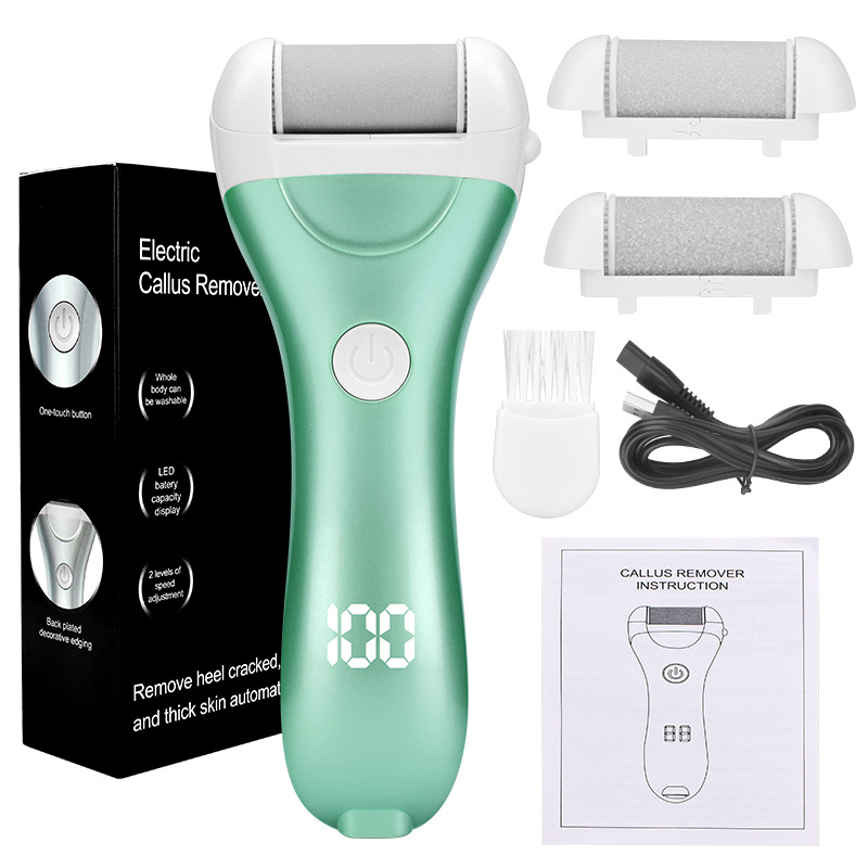 Foot scrubber with interchangeable head electric foot grinder callus remover