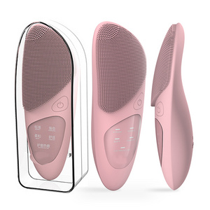 Mini Electric Silicone Face Cleansing Brush Spa Ultrasonic Exfoliators Rechargeable Massager Automatic Face Mask Cleaning Brush