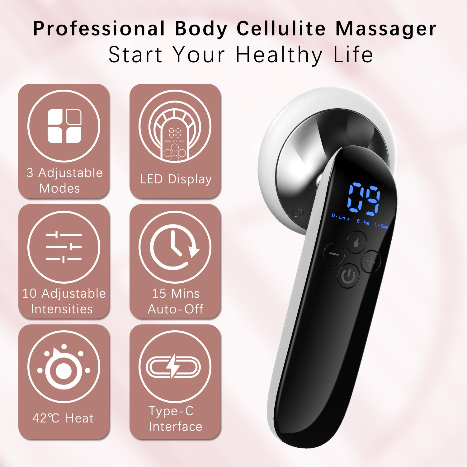 Fat Burn Skin Tightening Anti-cellulite Massager Portable Slimming Machine Handheld Body Sculpting Fat Removal Burner Machine