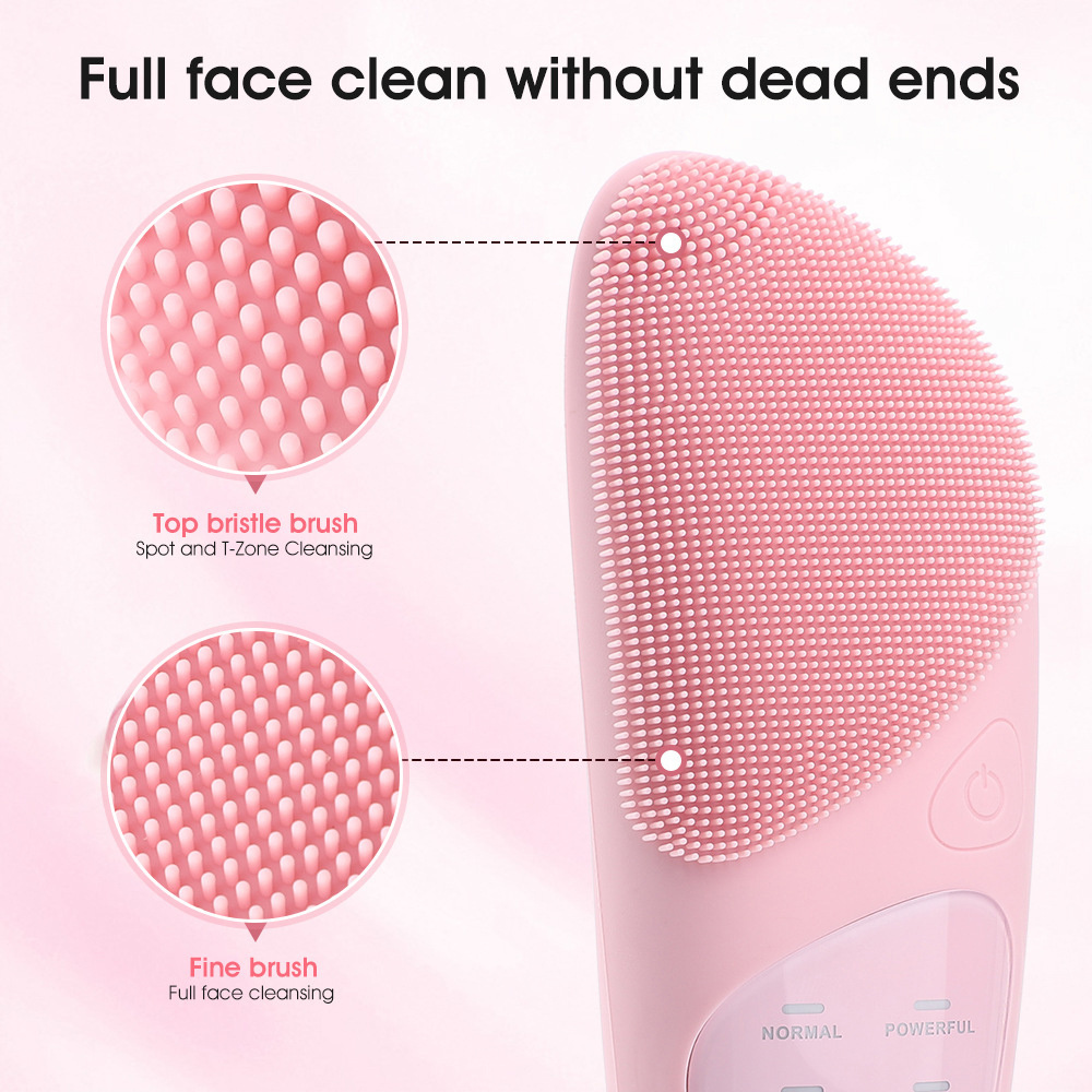 Mini Electric Silicone Face Cleansing Brush Spa Ultrasonic Exfoliators Rechargeable Massager Automatic Face Mask Cleaning Brush