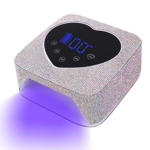 Professional portable  UV light for nails cordless UV nail dryer rechargeable led heart diamond nail lamp