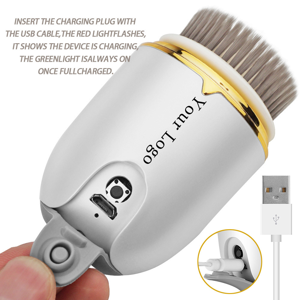 2022 Free sample Facial Cleanser Massager Private Replaceable Cleaning Brush Head Waterproof Electric Face Brush