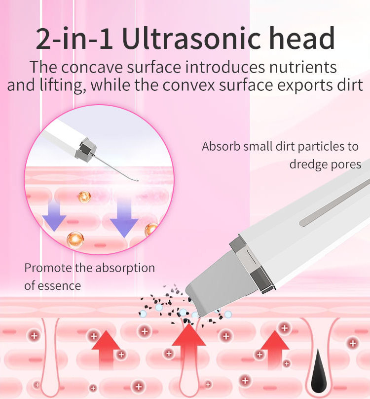 Professional Electric Sonic Facial Cleaner Deep Cleaning and Moisturizing Vibration Spatula Ultrasonic Skin Scrubber